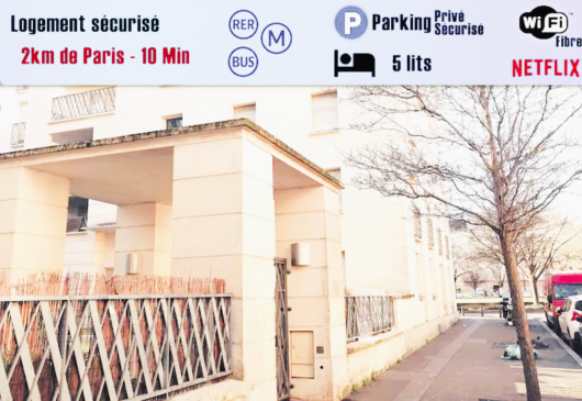 3 pièces près Paris/métro/Parking,